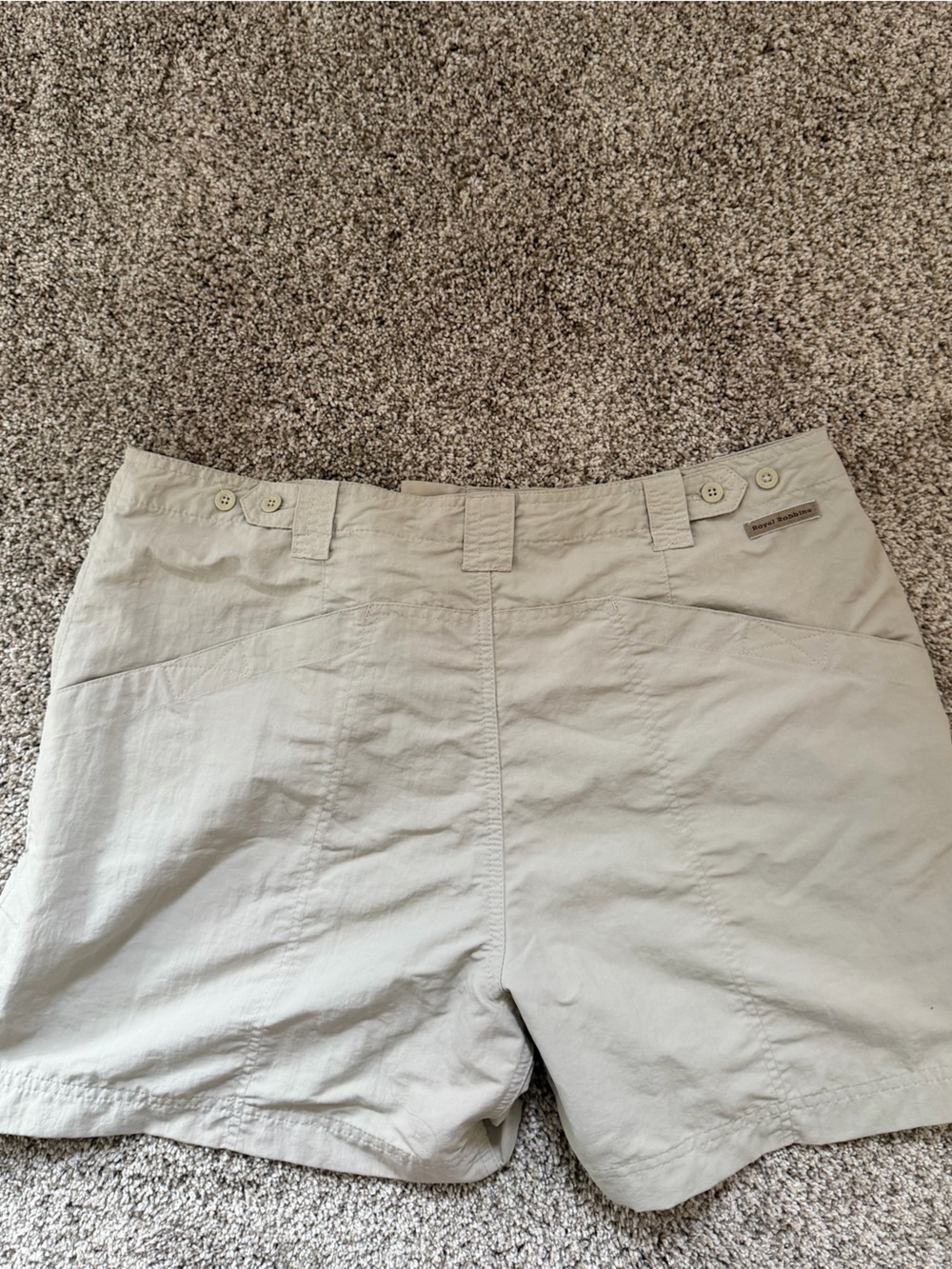 Royal Robbins Light Taupe Bermuda Shorts with Side Zip Pocket - Picture 3 of 3